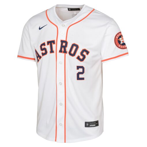 Youth Houston Astros Alex Bregman White Home Limited Jersey - Image 2