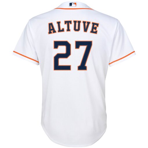 Youth Houston Astros Jose Altuve White Alternate Player Jersey - Image 3