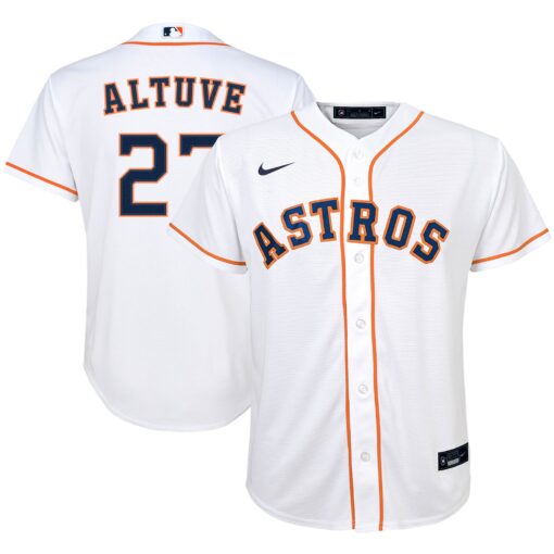 Youth Houston Astros Jose Altuve White Alternate Player Jersey
