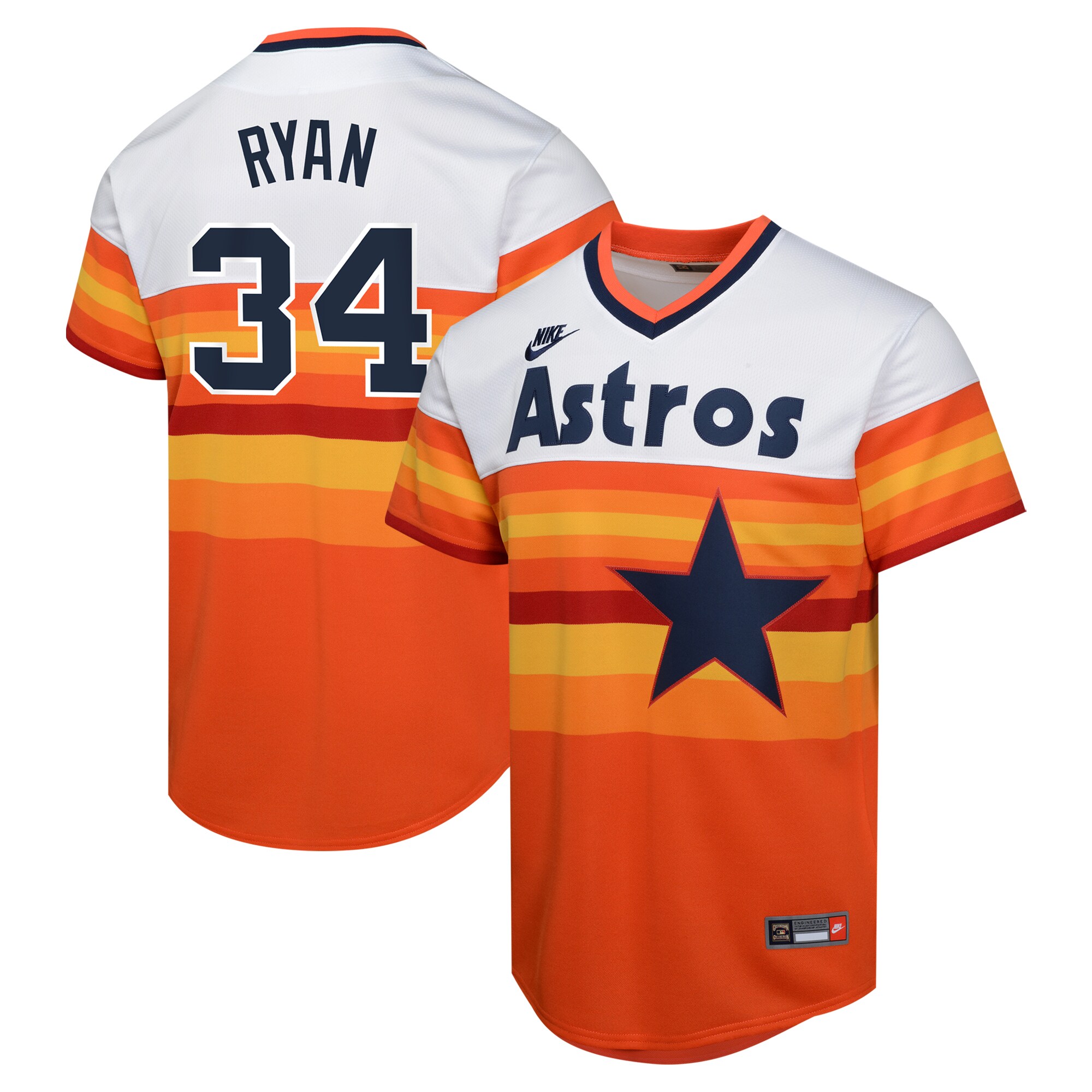 Youth Houston Astros Nolan Ryan White Cooperstown Collection Limited Player Jersey