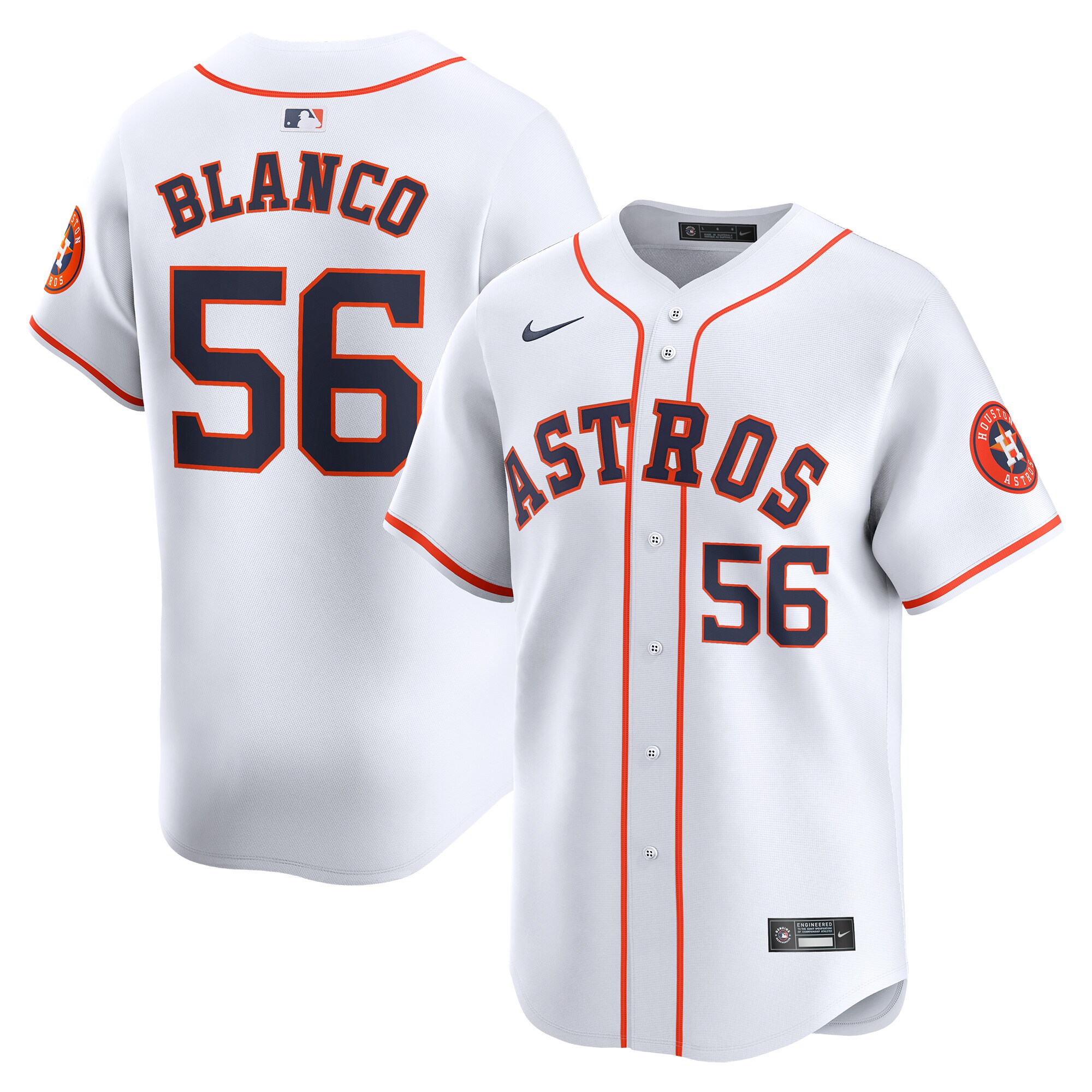 Youth Houston Astros Ronel Blanco White Home Limited Player Jersey