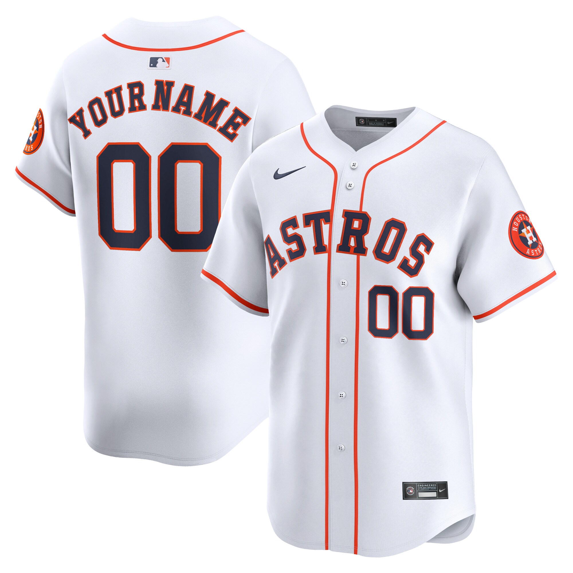 Youth Houston Astros White Home Limited Custom Jersey