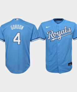 Youth Kansas City Royals Alex Gordon 4 Light Blue Alternate Jersey Jersey