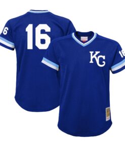 Youth Kansas City Royals Bo Jackson Mitchell & Ness Royal Cooperstown Collection Mesh Batting Practice Jersey
