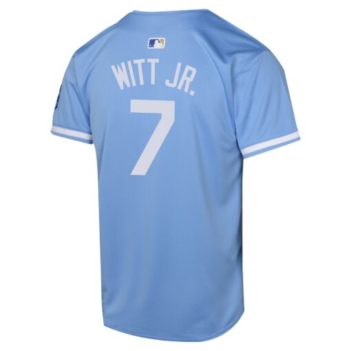 Youth Kansas City Royals Bobby Witt Light Blue Alternate Limited Player Jersey - Image 3