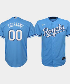 Youth Kansas City Royals Custom 00 Light Blue Alternate Jersey Jersey