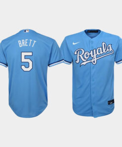 Youth Kansas City Royals George Brett 5 Light Blue Alternate Jersey Jersey