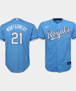 Youth Kansas City Royals Mike Montgomery 21 Light Blue Alternate Jersey Jersey