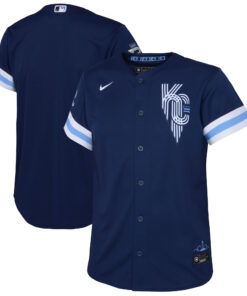 Youth Kansas City Royals Navy City Connect Jersey