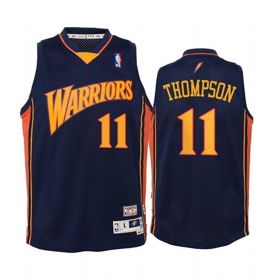 Youth Klay Thompson Golden State Warriors Hardwood Classics Jersey - Navy - JS990