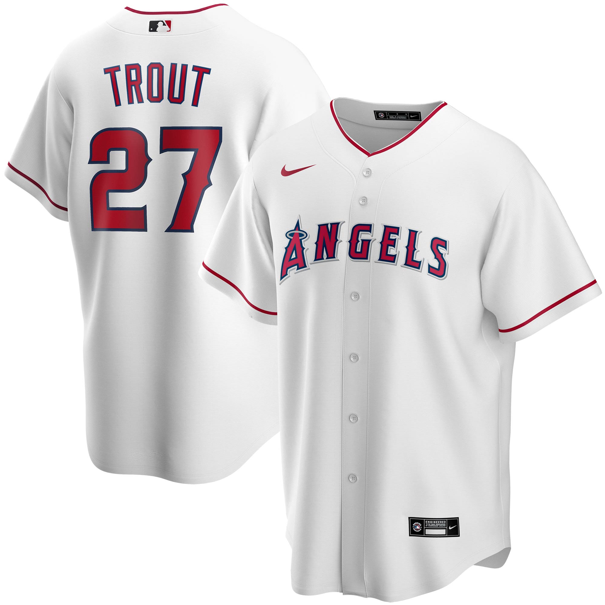 Youth Los Angeles Angels Mike Trout White Alternate Player Jersey
