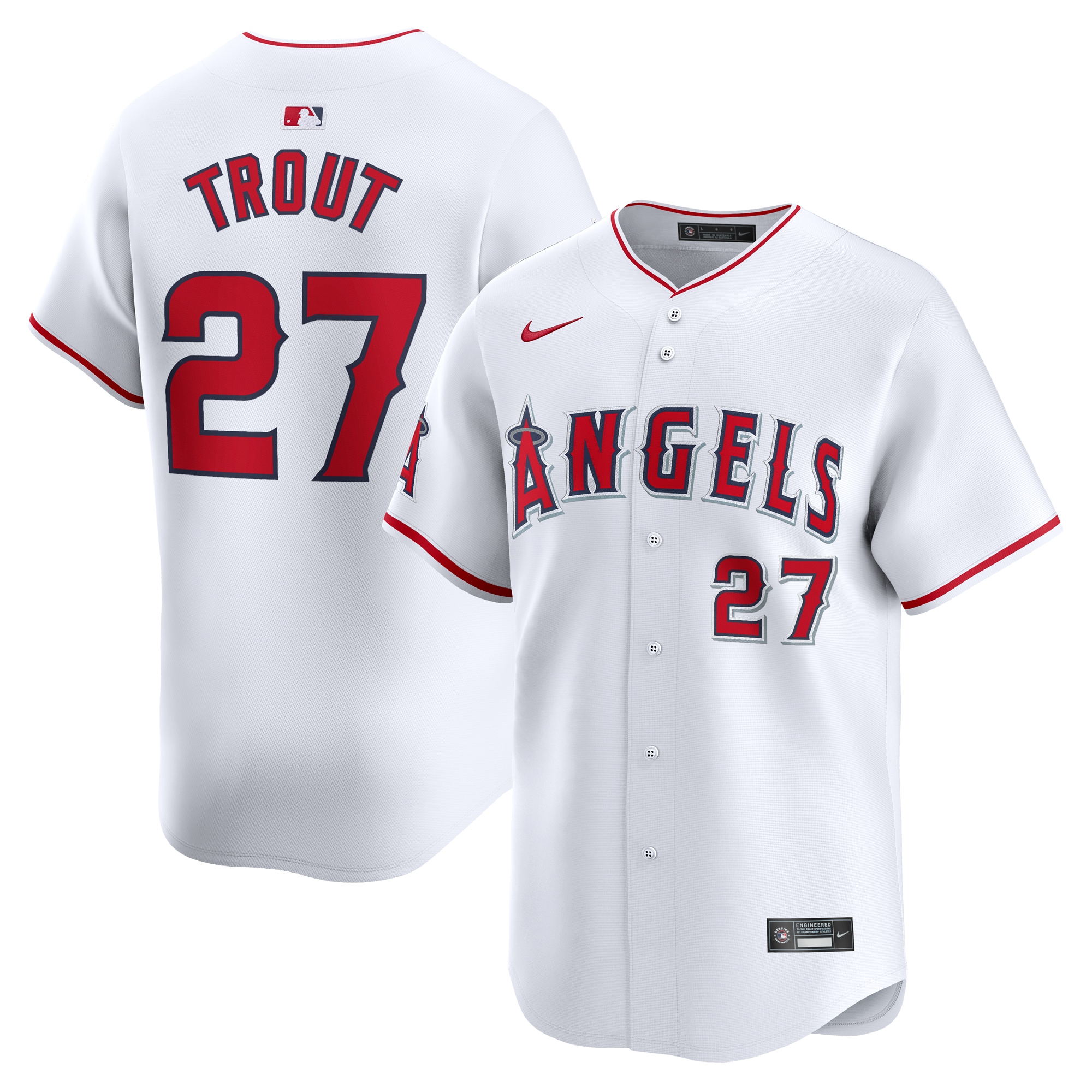 Youth Los Angeles Angels Mike Trout White Home Limited Player Jersey