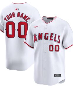 Youth Los Angeles Angels White Home Limited Custom Jersey