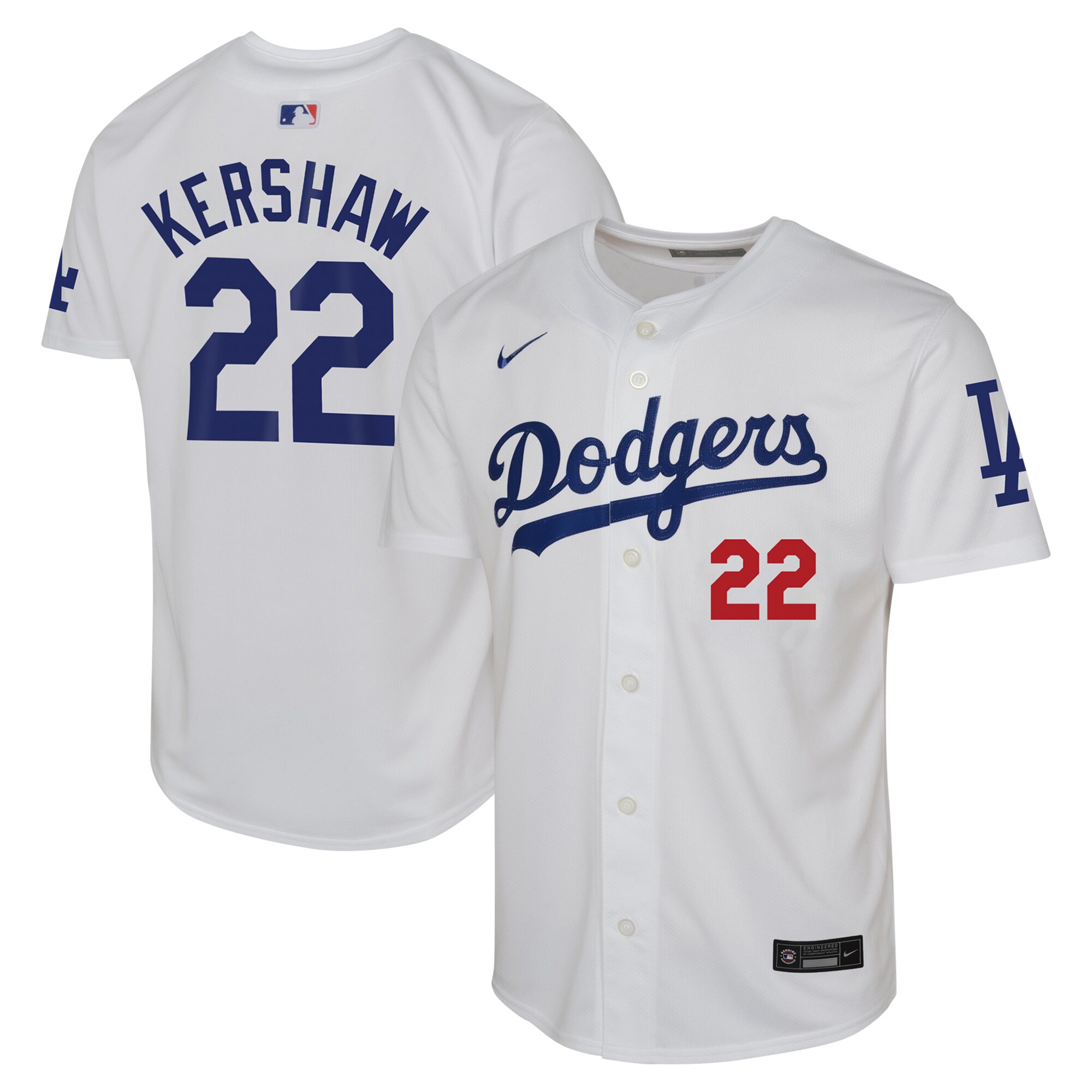 Youth Los Angeles Dodgers Clayton Kershaw White Home Limited Jersey
