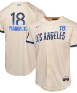 Youth Los Angeles Dodgers Yoshinobu Yamamoto Cream 2024 City Connect Limited Player Jersey