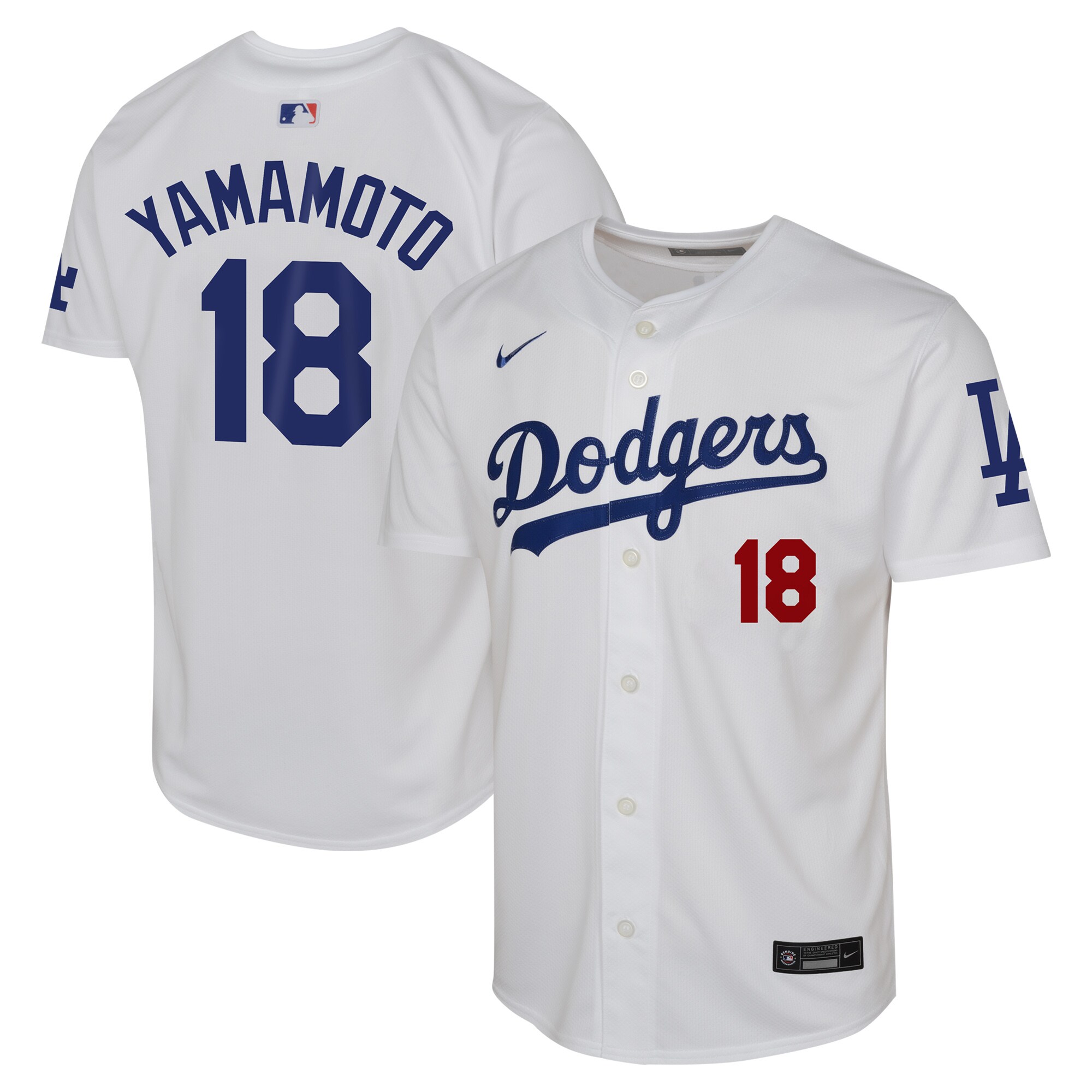 Youth Los Angeles Dodgers Yoshinobu Yamamoto White Home Limited Player Jersey
