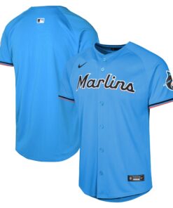 Youth Miami Marlins Blue Alternate Limited Jersey