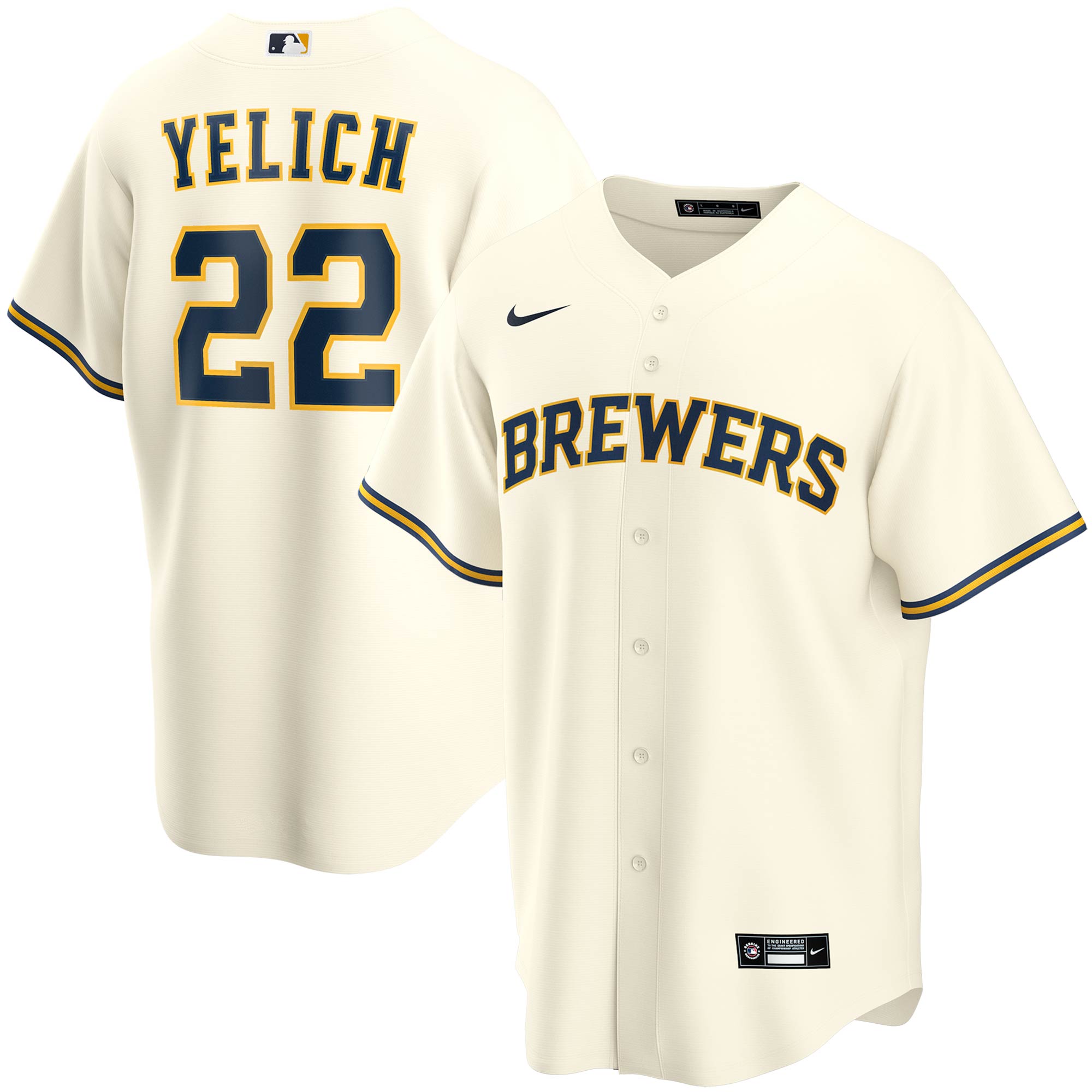 Youth Milwaukee Brewers Christian Yelich Cream Home Player Jersey