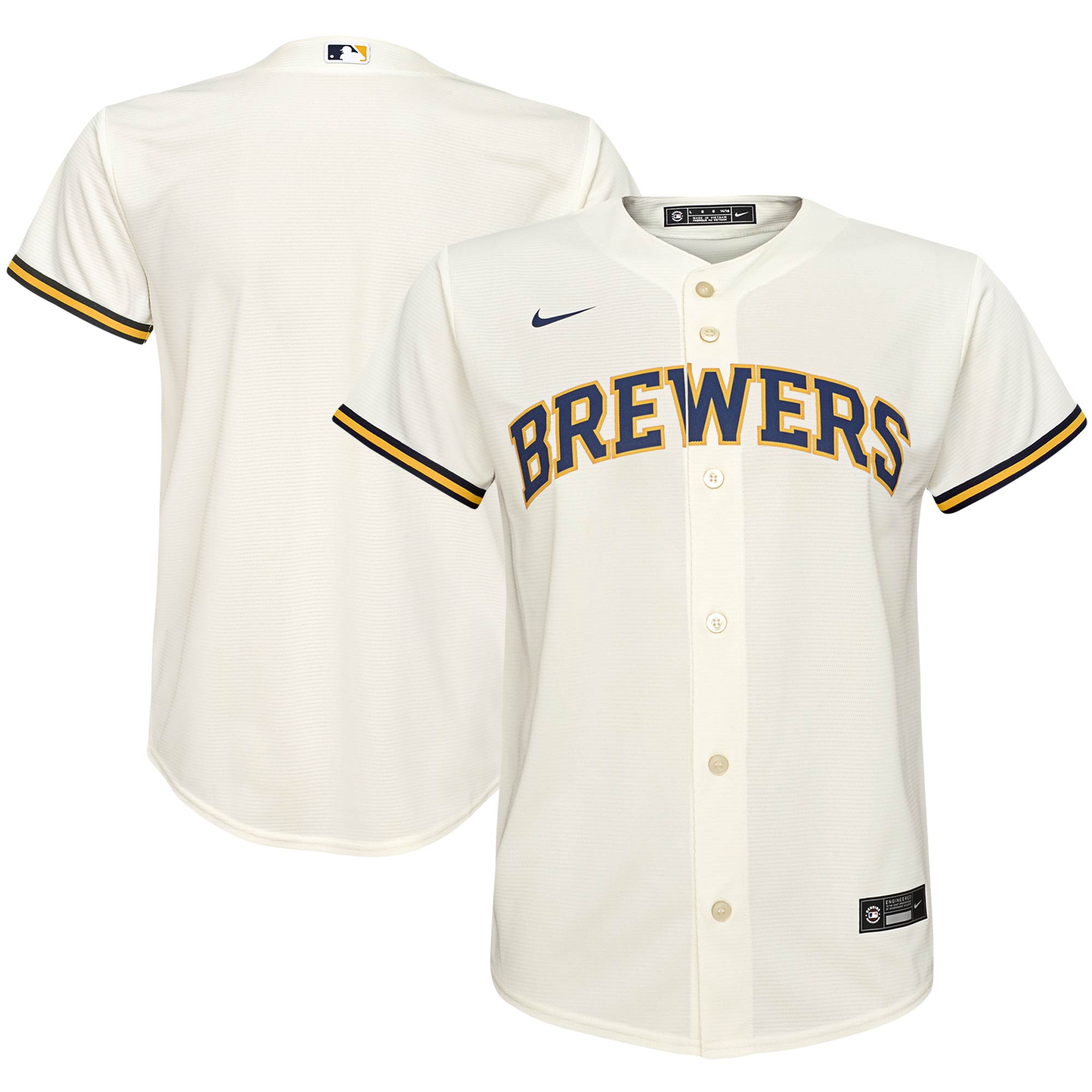 Youth Milwaukee Brewers Cream Home Team Jersey