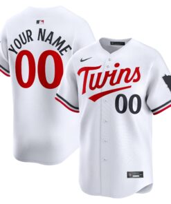 Youth Minnesota Twins White Home Limited Custom Jersey