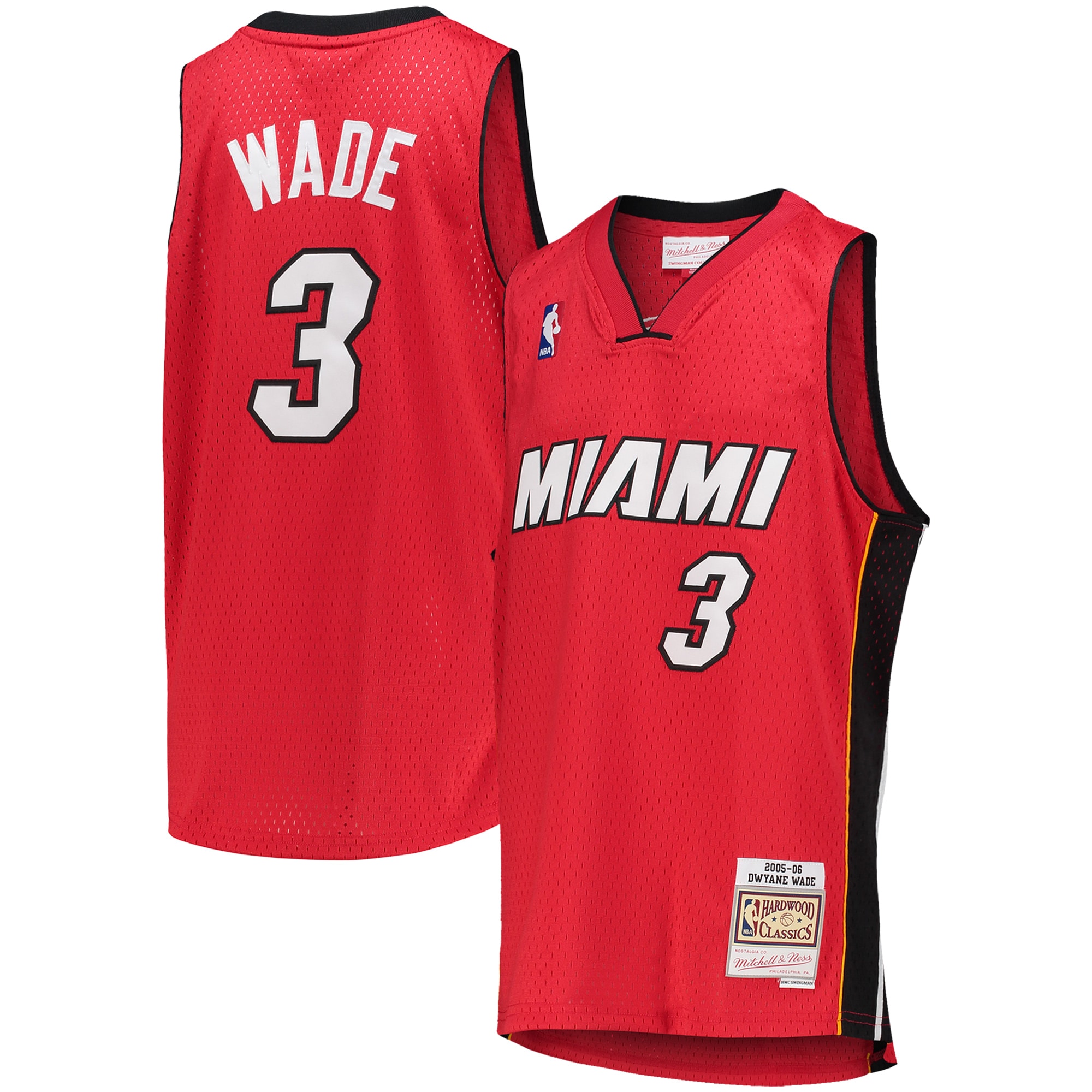 Youth Mitchell & Ness Dwyane Wade Red Miami Heat 2005/06 Hardwood Classics Swingman Jersey - JS552