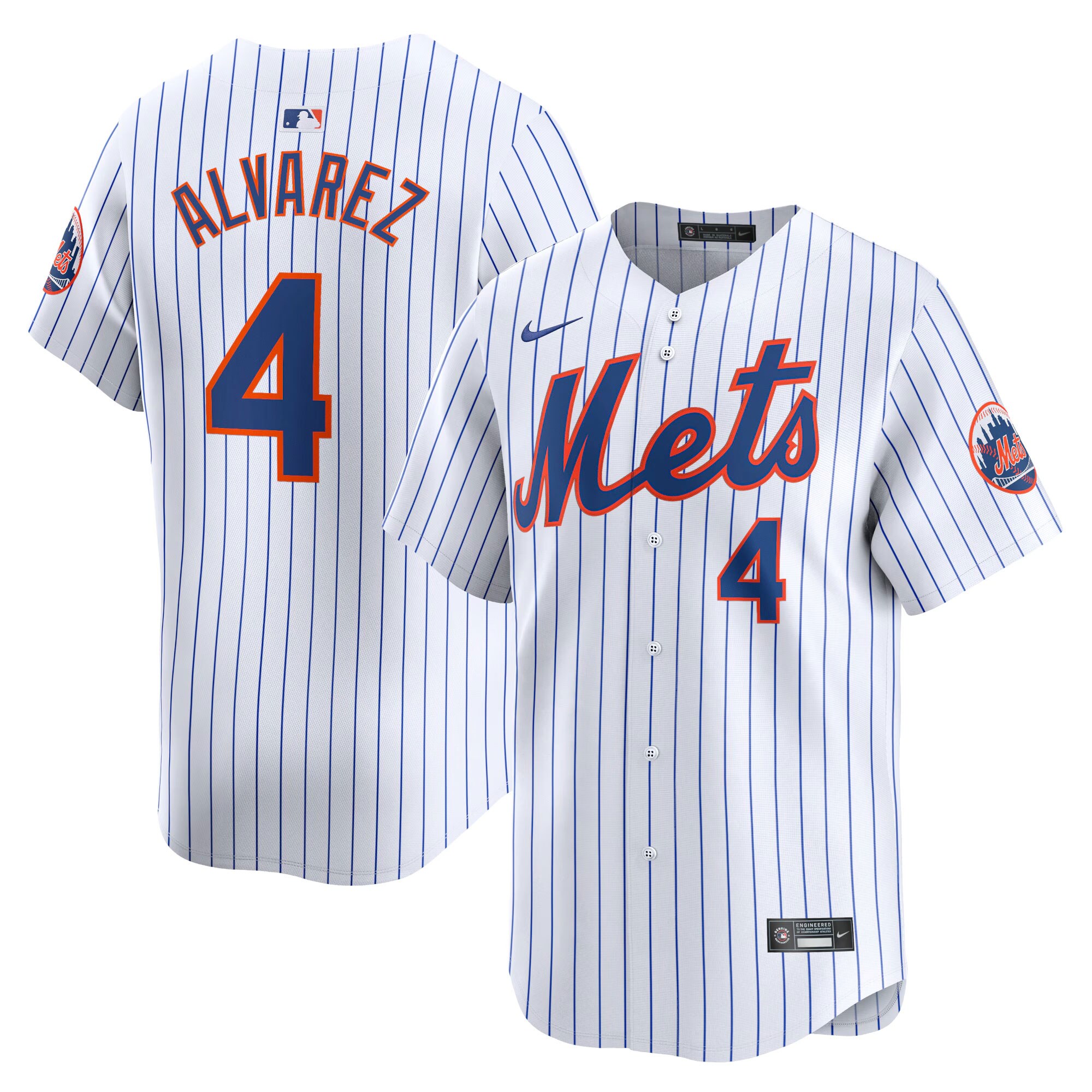 Youth New York Mets Francisco Alvarez White Home Limited Player Jersey