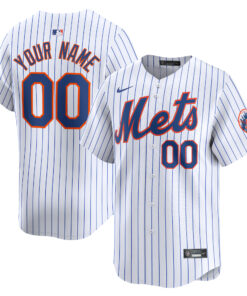 Youth New York Mets White Home Limited Custom Jersey