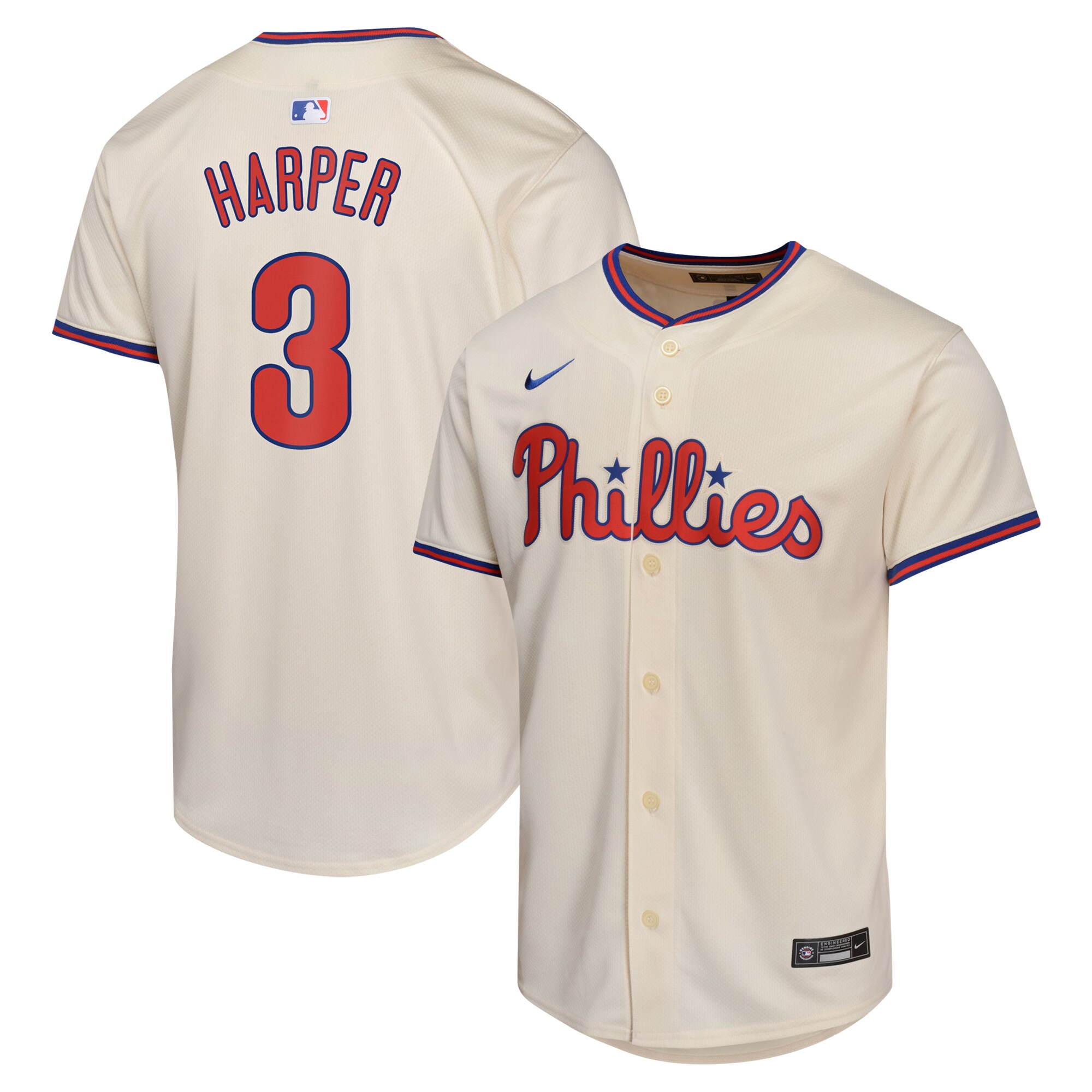 Youth Philadelphia Phillies Bryce Harper Cream Alternate Limited Player Jersey
