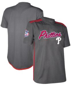 Youth Philadelphia Phillies Stitches Charcoal Team V-Neck Jersey