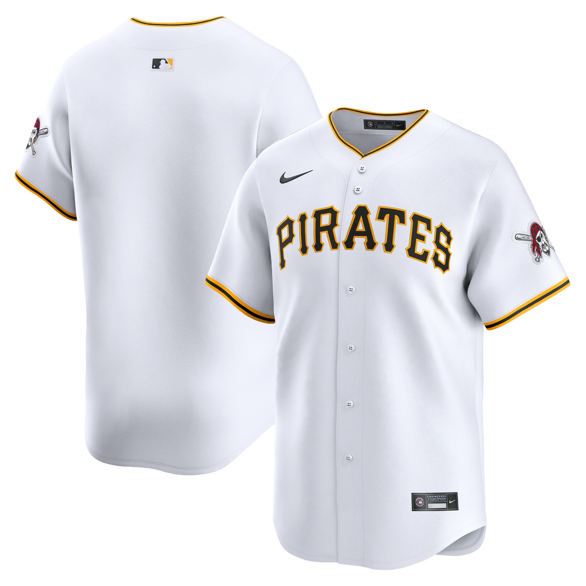 Youth Pittsburgh Pirates White Home Limited Jersey
