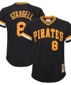 Youth Pittsburgh Pirates Willie Stargell Mitchell & Ness Black Cooperstown Collection Mesh Batting Practice Jersey