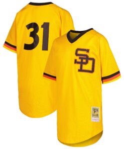 Youth San Diego Padres Dave Winfield Mitchell & Ness Gold Cooperstown Collection Mesh Batting Practice Jersey