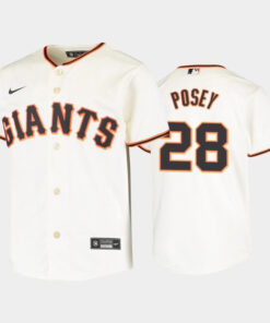 Youth San Francisco Giants 28 Buster Posey Cream Home Jersey Jersey