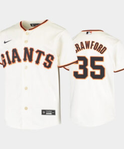 Youth San Francisco Giants 35 Brandon Crawford Cream Home Jersey Jersey