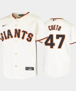 Youth San Francisco Giants 47 Johnny Cueto Cream Home Jersey Jersey