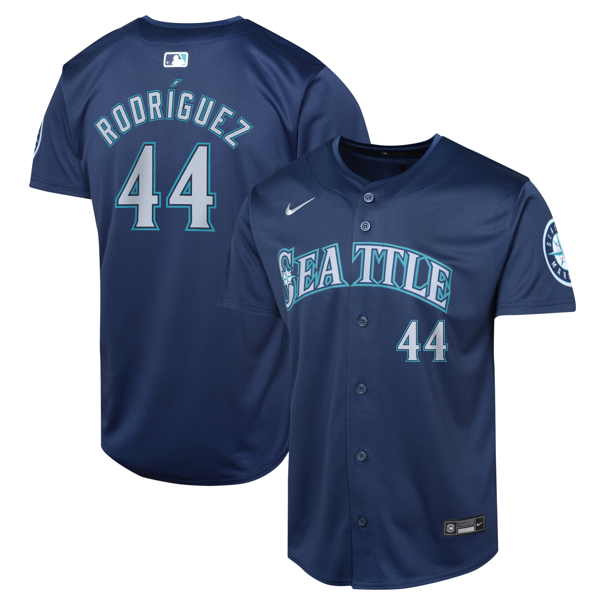 Youth Seattle Mariners Julio RodrÃ­guez Navy Road Limited Player Jersey
