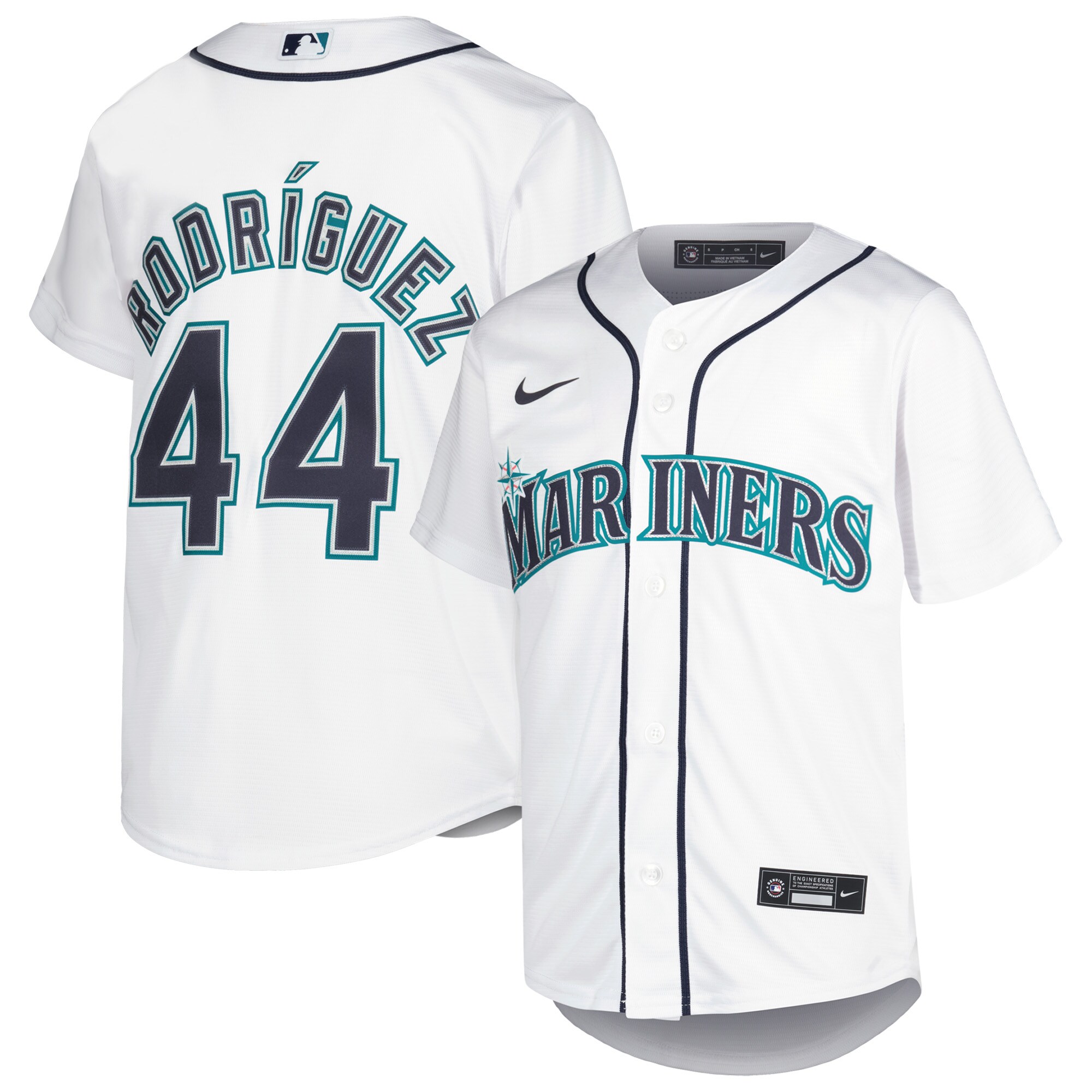 Youth Seattle Mariners Julio RodrÃ­guez White Home Player Jersey