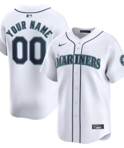 Youth Seattle Mariners White Home Limited Custom Jersey