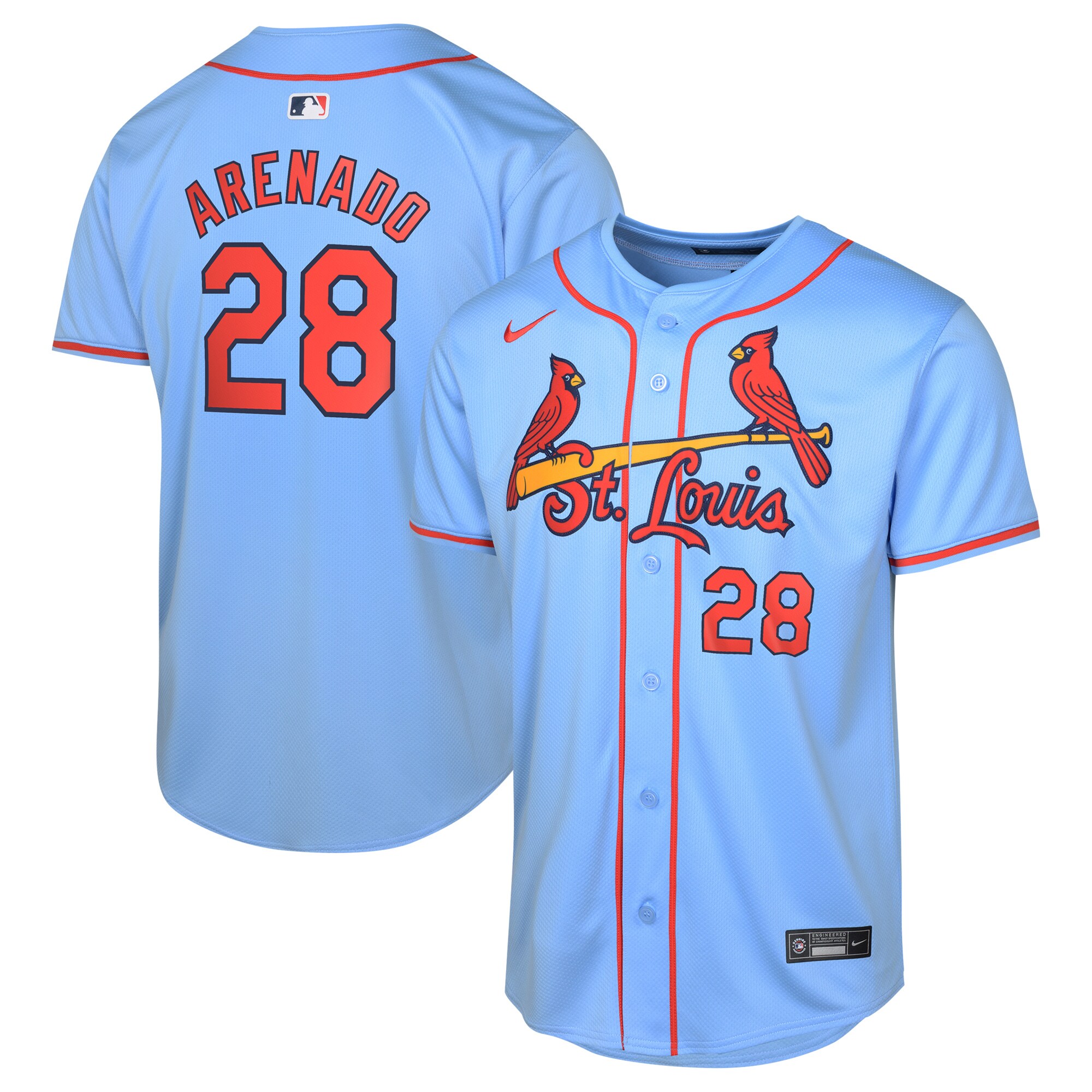 Youth St. Louis Cardinals Nolan Arenado Light Blue Alternate Limited Player Jersey