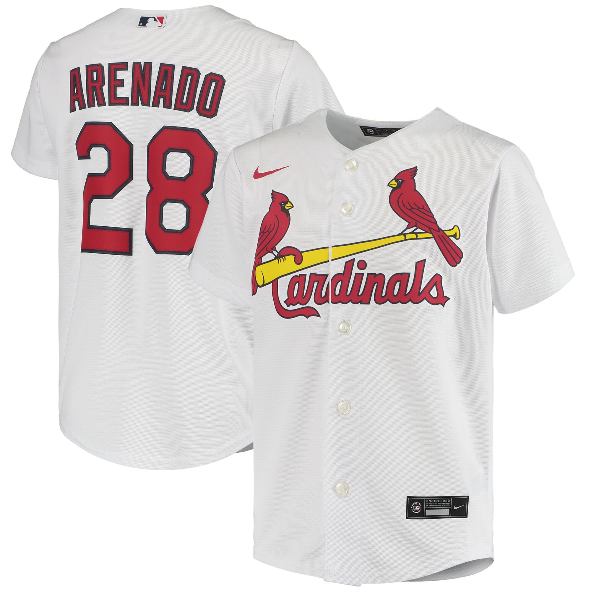 Youth St. Louis Cardinals Nolan Arenado White Home Player Jersey