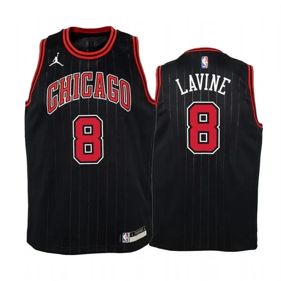 Youth Zach Lavine Chicago Bulls Black Statet Jersey - JS596