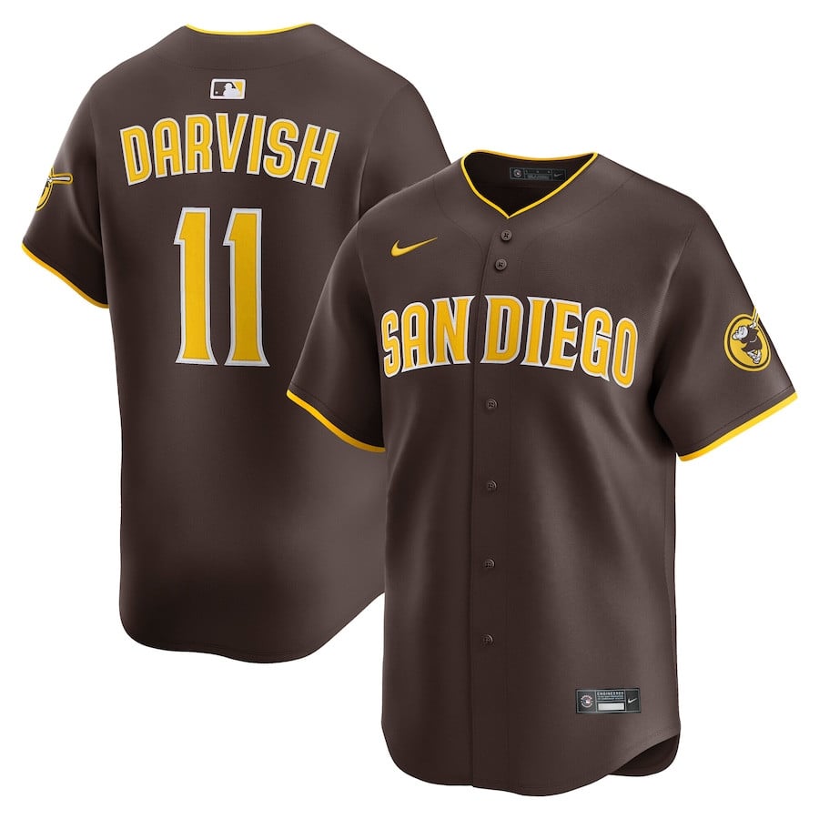 Yu Darvish 11 San Diego Padres Road Limited Player Men Jersey - Brown