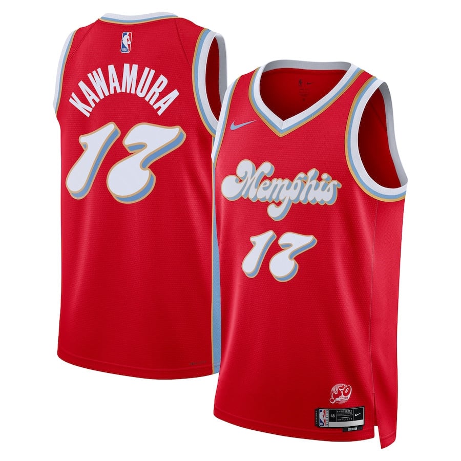 Yuki Kawamura 17 Memphis Grizzlies Unisex 2024/25 Swingman Player Jersey - City Edition - Red - JS215