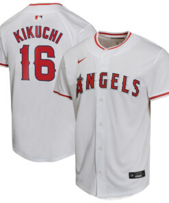 Yusei Kikuchi 16 Los Angeles Angels YOUTH Home Game Player Jersey - White