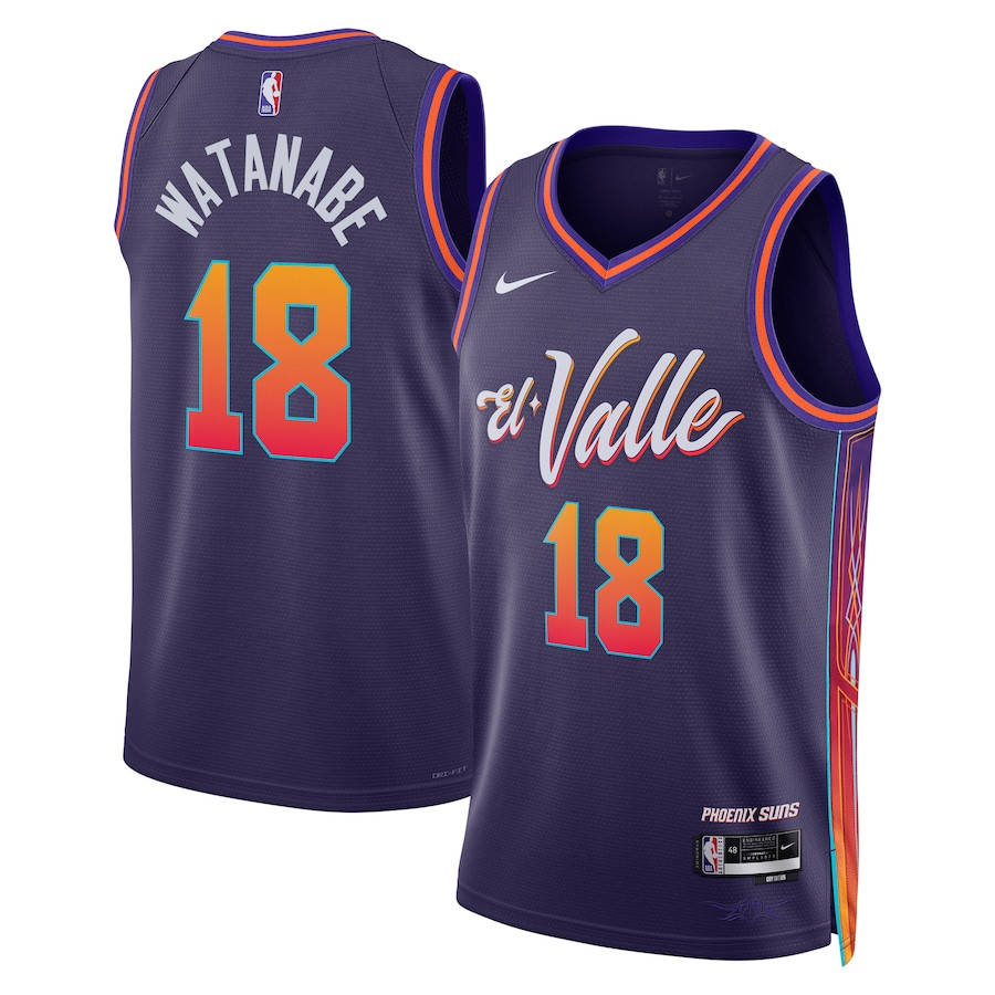 Yuta Watanabe 18 Phoenix Suns 2023/24 City Edition Swingman Jersey - Purple - JS627