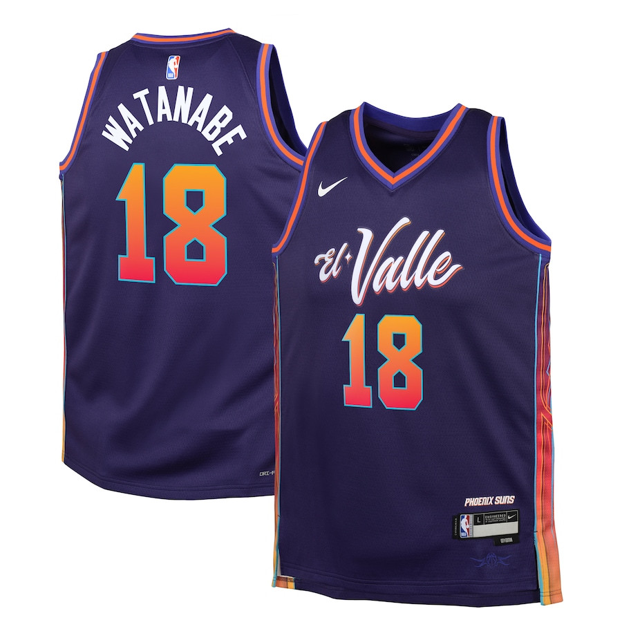 Yuta Watanabe 18 Phoenix Suns 2023/24 City Edition Swingman YOUTH Jersey - Purple - JS472
