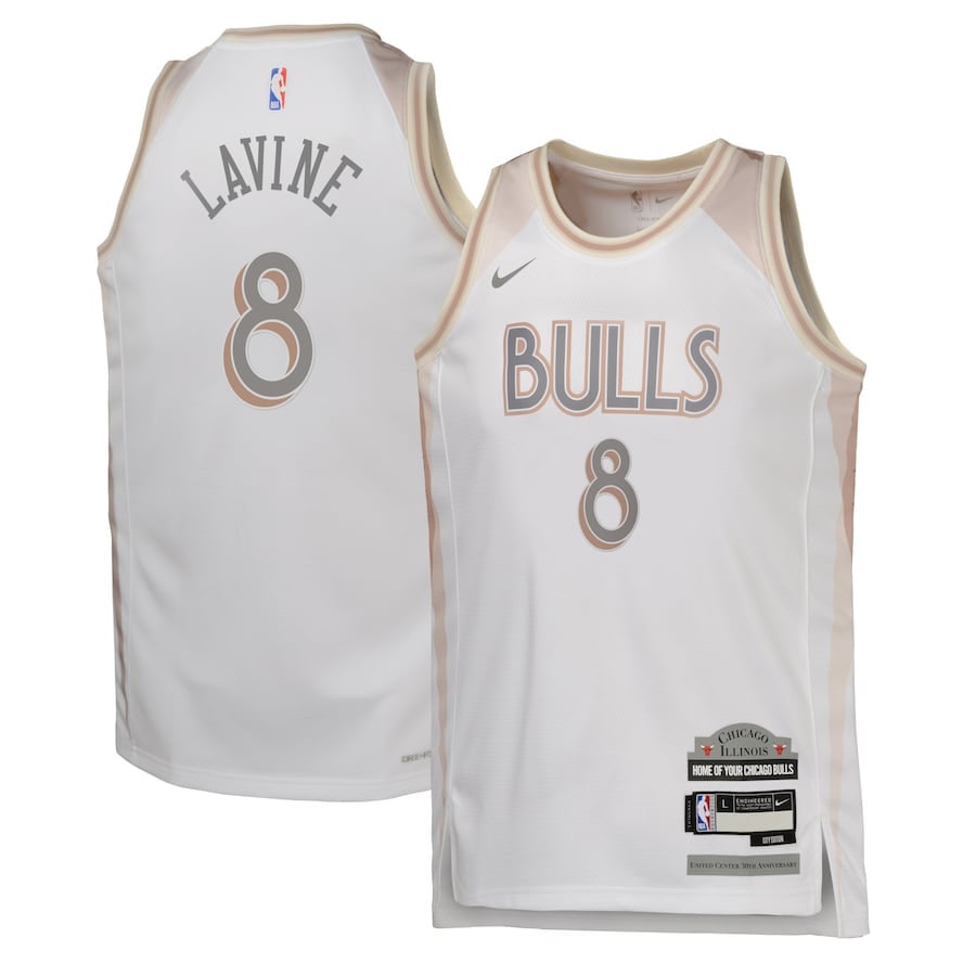 Zach Lavine 8 Chicago Bulls 2024/25 Swingman Player YOUTH Jersey - City Edition - White - JS592