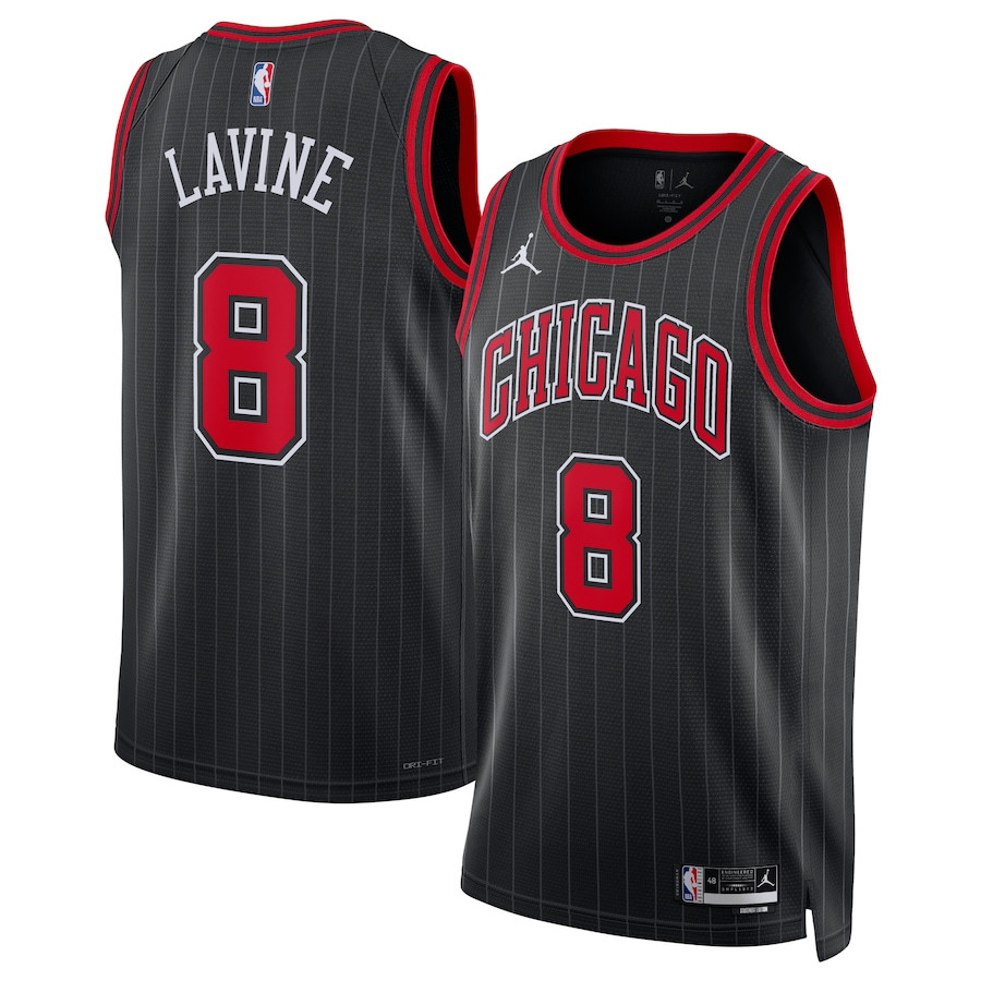 Zach LaVine 8 Chicago Bulls Unisex Swingman Jersey - Statement Edition - Black - JS224