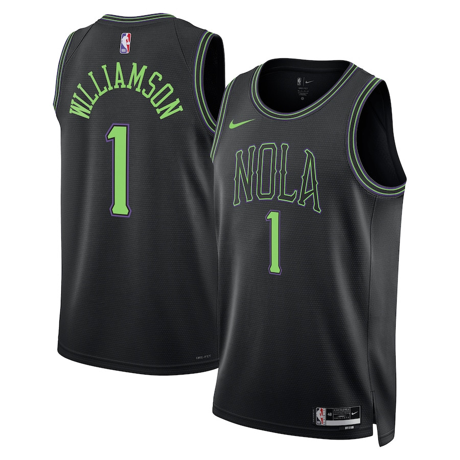 Zion Williamson 1 New Orleans Pelicans 2023/24 City Edition Swingman Jersey - Black - JS402