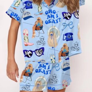 Am I Okay Moroney Silky Satin Pajama Set For Women